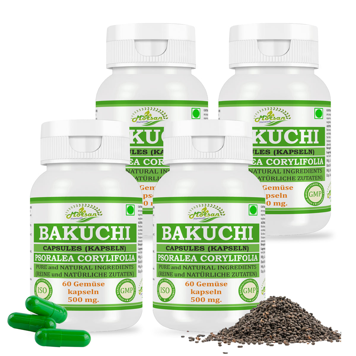 BAKUCHI-KAPSELN - PSORALEA CORYLIFOLIA - 60 Gemüsekapseln 500 mg - REIN und NATÜRLICH
