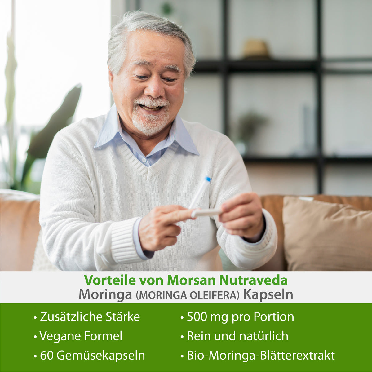 MORINGA-KAPSELN - MORINGA OLEIFERA - 60 Gemüsekapseln 500 mg.