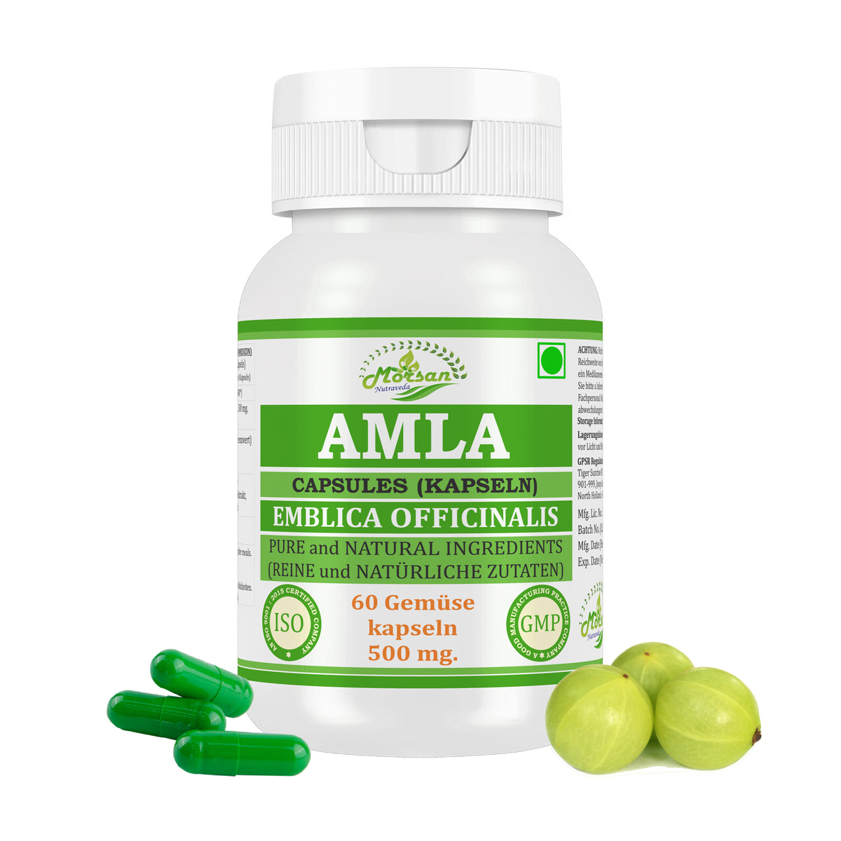 AMLA-KAPSELN - EMBLICA OFFICINALIS - 60 Gemüsekapseln à 500 mg.