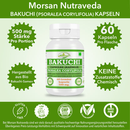 BAKUCHI-KAPSELN - PSORALEA CORYLIFOLIA - 60 Gemüsekapseln 500 mg - REIN und NATÜRLICH