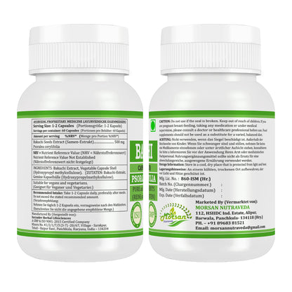 BAKUCHI-KAPSELN - PSORALEA CORYLIFOLIA - 60 Gemüsekapseln 500 mg - REIN und NATÜRLICH