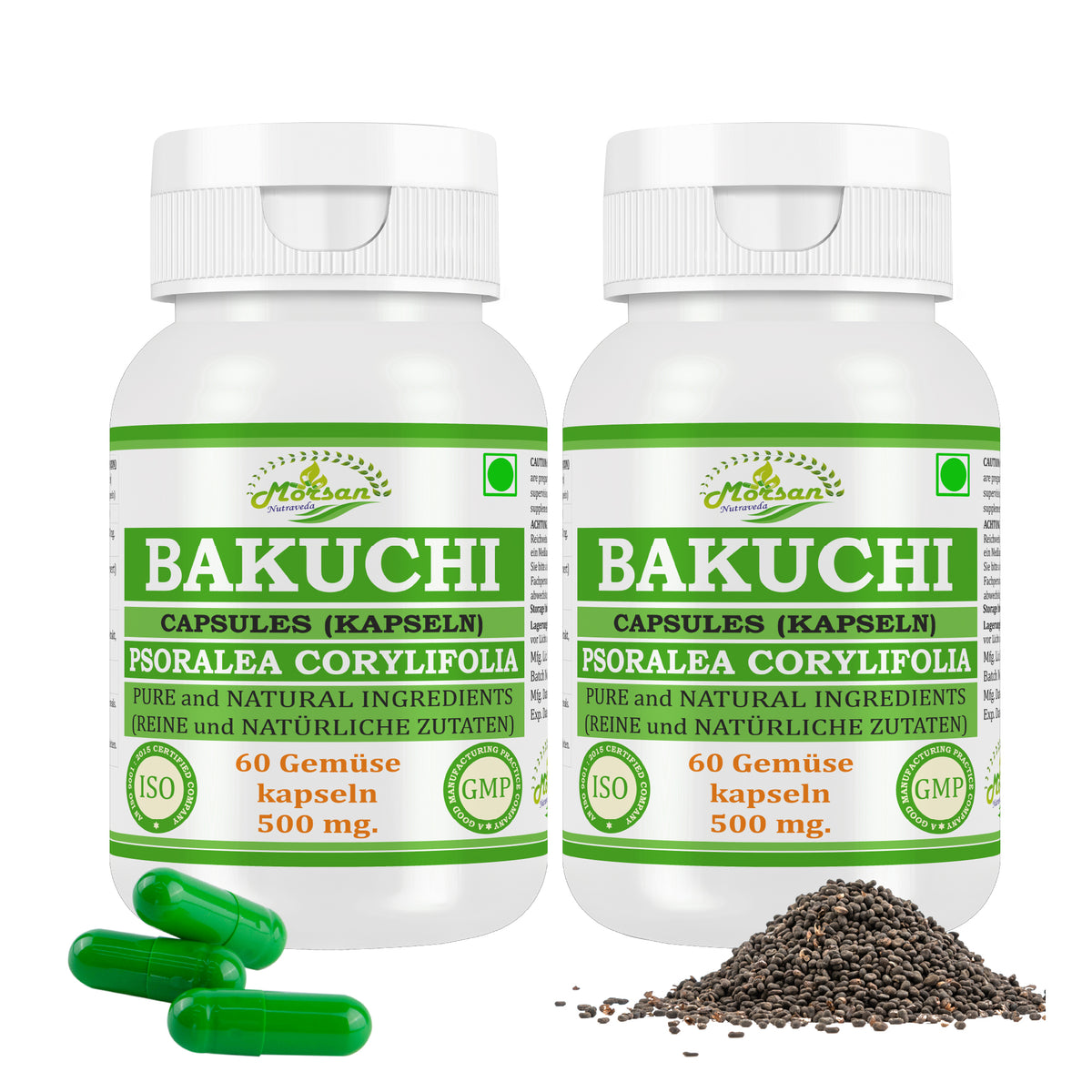 BAKUCHI-KAPSELN - PSORALEA CORYLIFOLIA - 60 Gemüsekapseln 500 mg - REIN und NATÜRLICH
