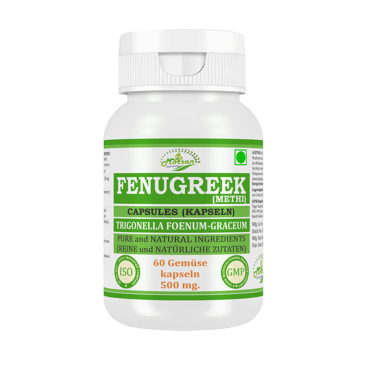 BOCKSHORNKLEE (METHI) KAPSELN - TRIGONELLA FOENUM-GRAECEUM - 60 Gemüsekapseln 500 mg - REIN und NATÜRLICH