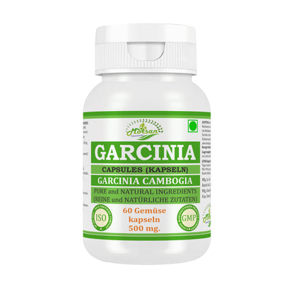 GARCINIA CAPSULES (KAPSELN) - GARCINIA CAMBOGIA - 60 Gemüse Kapseln 500 mg. - PURE and NATURAL