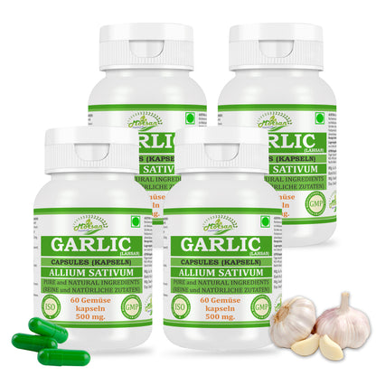 KNOBLAUCH (LAHSAN) KAPSELN - ALLIUM SATIVUM - 60 Gemüsekapseln 500 mg - REIN und NATÜRLICH