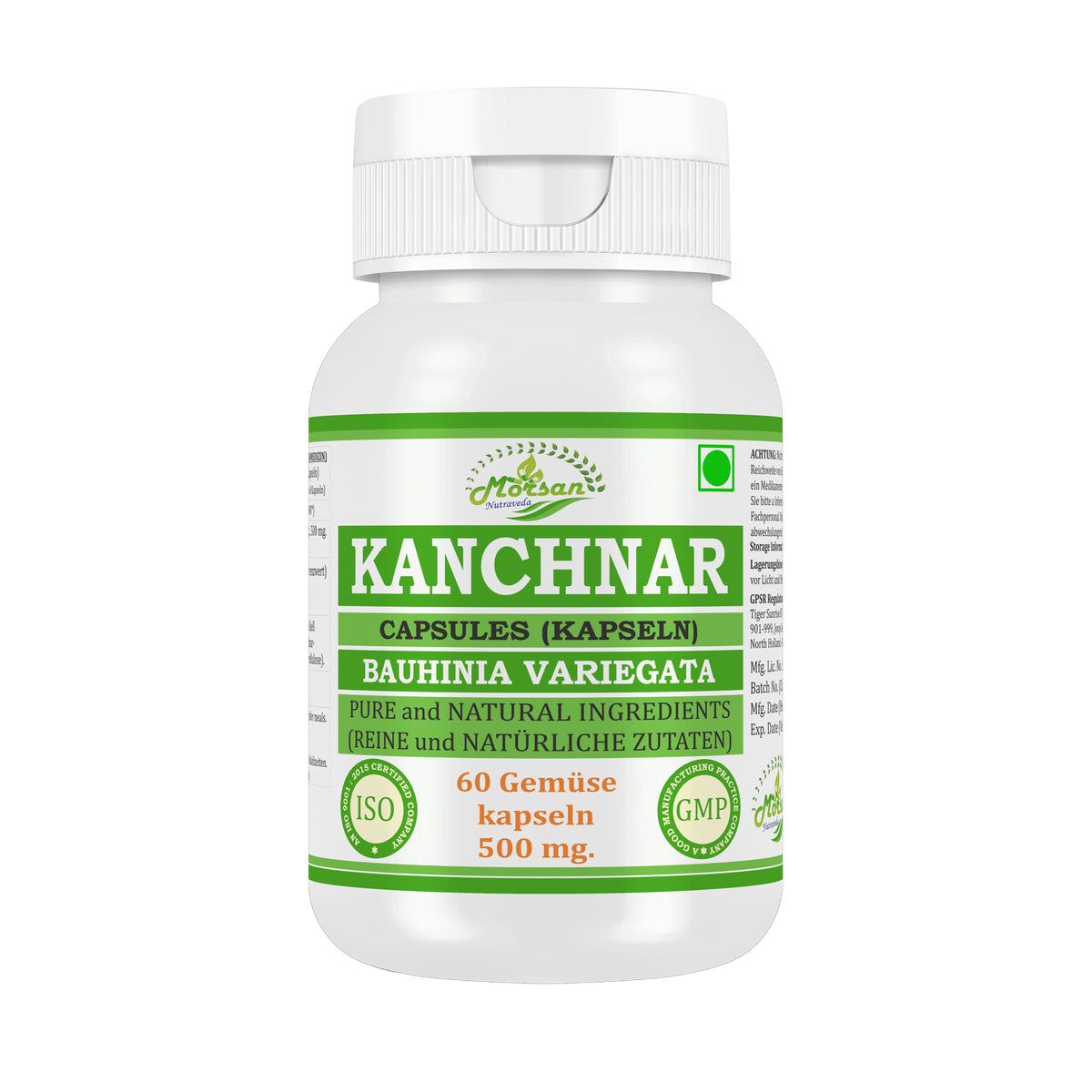 KANCHNAR-KAPSELN - BAUHINIA VARIEGATA - 60 vegetarische Kapseln à 500 mg - REIN und NATÜRLICH