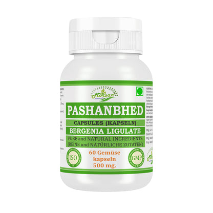 PASHANBHED-KAPSELN - BERGENIA LIGULATA - 60 Gemüsekapseln à 500 mg - REIN und NATÜRLICH