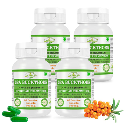 SANDDORN-KAPSELN - HIPPOPHAE RHAMNOIDES - 60 Gemüsekapseln 500 mg.