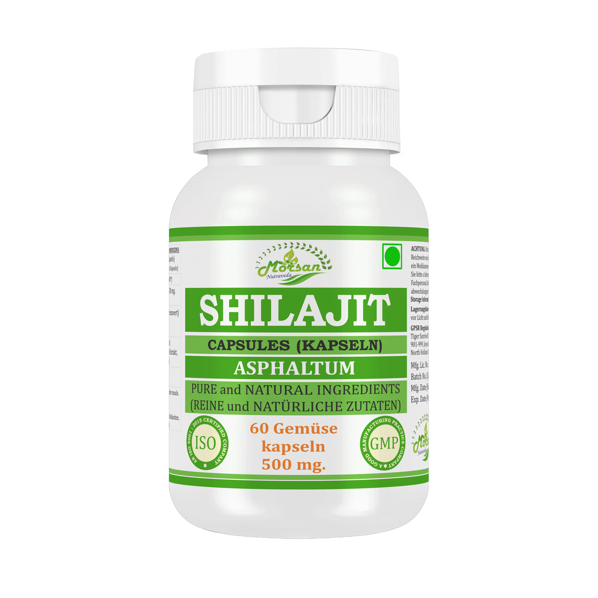 SHILAJIT-KAPSELN - ASPHALTUM - 60 pflanzliche Kapseln à 500 mg.