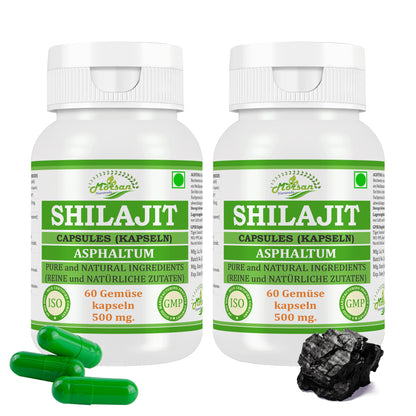 SHILAJIT-KAPSELN - ASPHALTUM - 60 pflanzliche Kapseln à 500 mg.