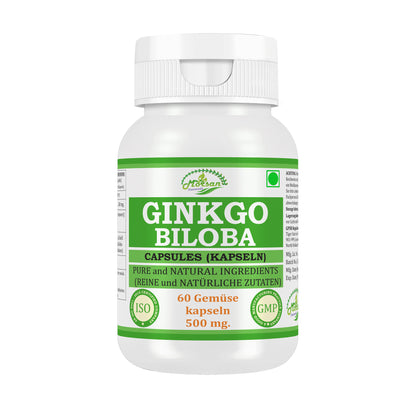 GINKGO BILOBA KAPSELN - 60 Gemüsekapseln 500 mg - REIN und NATÜRLICH