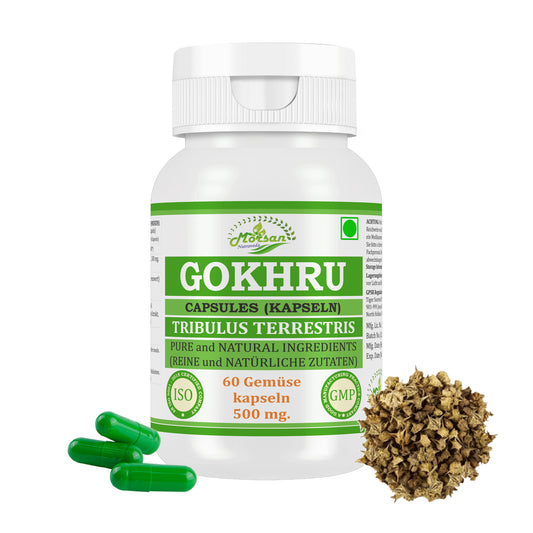 GOKHRU-KAPSELN - TRIBULUS TERRESTRIS - 60 pflanzliche Kapseln à 500 mg - REIN und NATÜRLICH