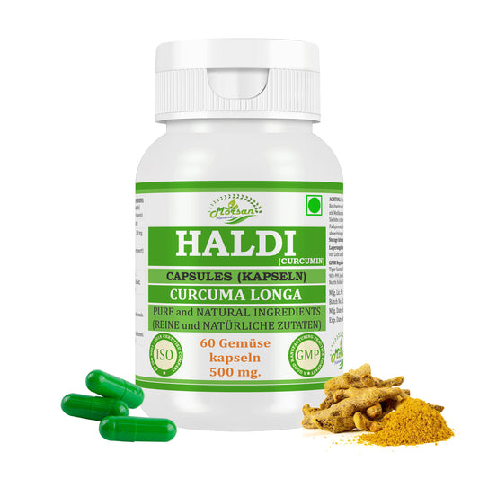 HALDI (CURCUMIN) CAPSULES (KAPSELN) - CURCUMA LONGA - 60 Gemüse Kapseln 500 mg. - PURE and NATURAL