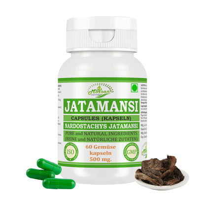 Morsan Nutraveda Jatamansi (Nardostachys Jatamansi) Kapseln | 10:1 hochkonzentrierter Extrakt | 100% natürliches Produkt | Packung mit 60 x 500 mg Vegi-Kapseln