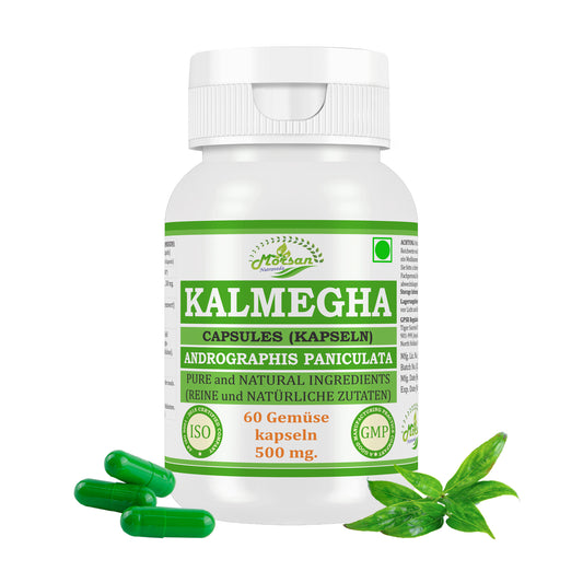 KALMEGHA CAPSULES (KAPSELN) - ANDROGRAPHIS PANICULATA - 60 Gemüse Kapseln 500 mg. - PURE and NATURAL