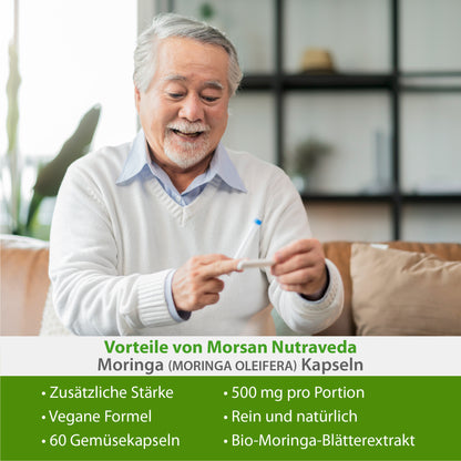 MORINGA-KAPSELN - MORINGA OLEIFERA - 60 Gemüsekapseln 500 mg.