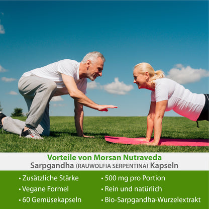 SARPGANDHA-KAPSELN - RAUWOLFIA SERPENTINA - 60 Gemüsekapseln à 500 mg.
